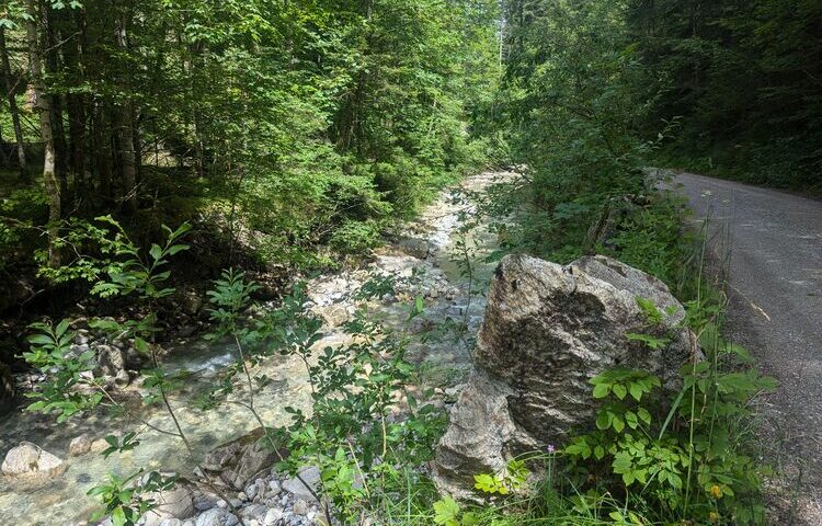 Der Weg zur Kirchsteinhütte führt zunächst den Arzbach entlang