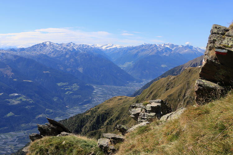 Die ersten Gletscher zeigen sich jenseits des Martelltals