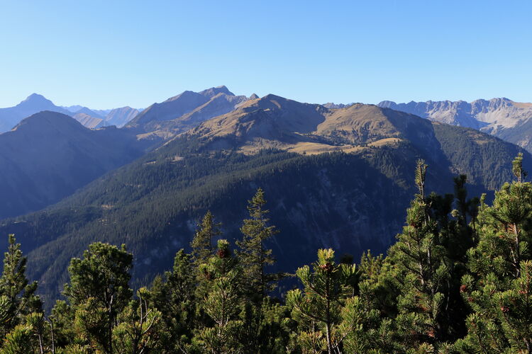 Im Aufstieg zum Thaneller zeigen sich endlich die Lechtaler Alpen