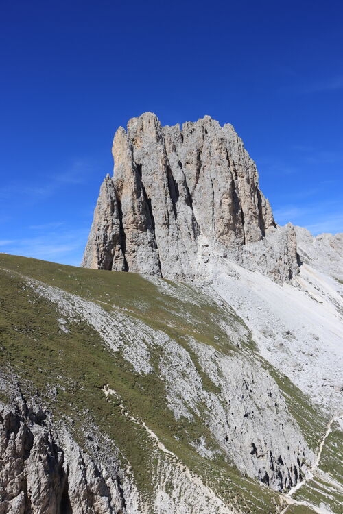 Die Tscheiner Spitze ist ein typischer Gipfel im Rosengarten